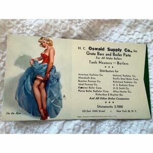 Vintage Pinup On the Run Pin-up Gil Elvgren 1951 Advertisement B&B Brown Bigelow